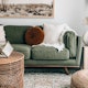 Timber Olio Green Sofa - Gallery View 2 of 11.